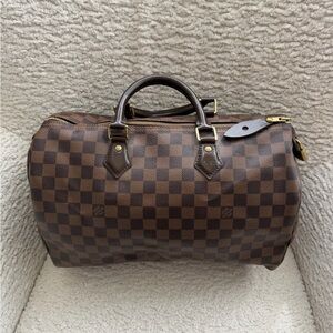 Louis Vuitton Brown Checkered Duffel Bag